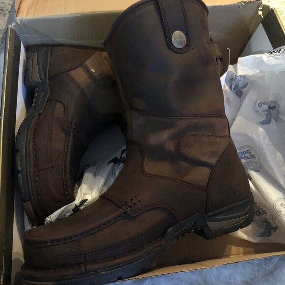 New Georgia Boot size 10.5W Men’s Brown Wellington Working Boots - Picture 2 of 7